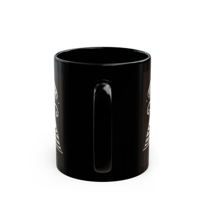 XYZ Poured Over Pages Black Mug (11oz)