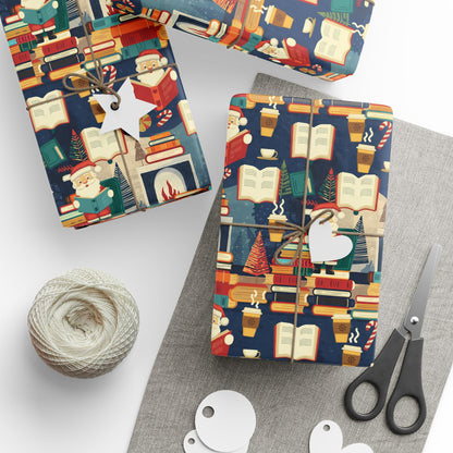 Gift Wrapping Paper - Santa in His Library