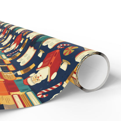 Gift Wrapping Paper - Santa in His Library