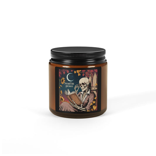 Scented Soy Candle - Peaceful Reading Vibes, Cozy Home Decor, Gift for Book Lovers, Relaxation, Halloween Decor