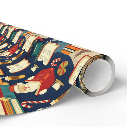 Gift Wrapping Paper - Santa in His Library