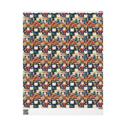 Gift Wrapping Paper - Santa in His Library