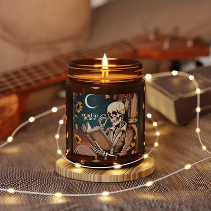 Scented Soy Candle - Peaceful Reading Vibes, Cozy Home Decor, Gift for Book Lovers, Relaxation, Halloween Decor