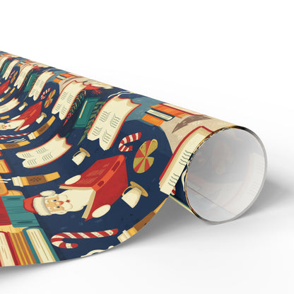 Gift Wrapping Paper - Santa in His Library