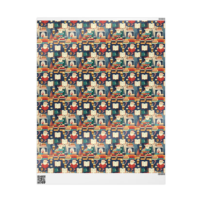 Gift Wrapping Paper - Santa in His Library